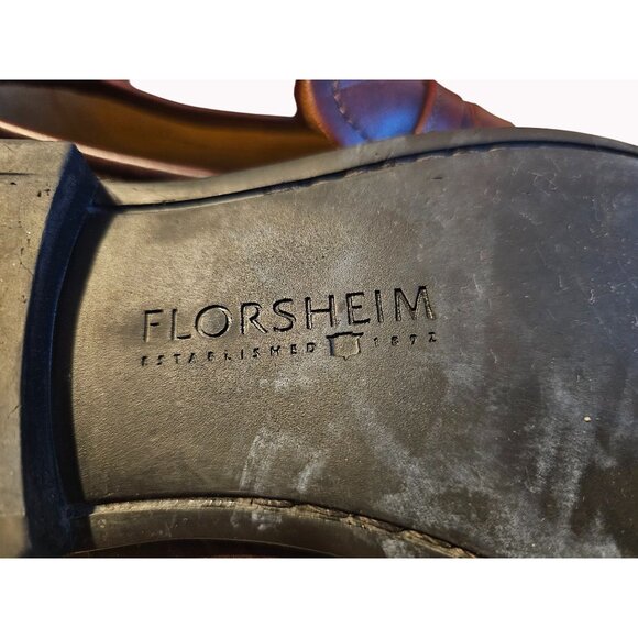 Florsheim Burgundy Leather Slip On Penny Loafer Moc Toe Dress Shoes Men's 12D US - Picture 10 of 12